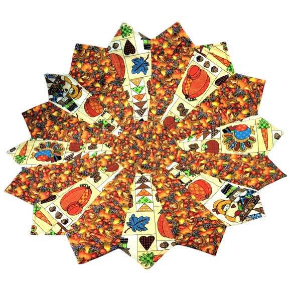 Handmade Other - Quilted Thanksgiving Table Centerpiece 24" Turkey Pumpkin Fall Decor Handmade